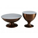 Комплект SIGNAL SALSA (2 стола журнальных) белый/медный 75/38, 50/52,5